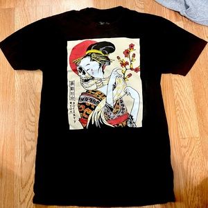 Black Japanese Skull Riot Society T-Shirt